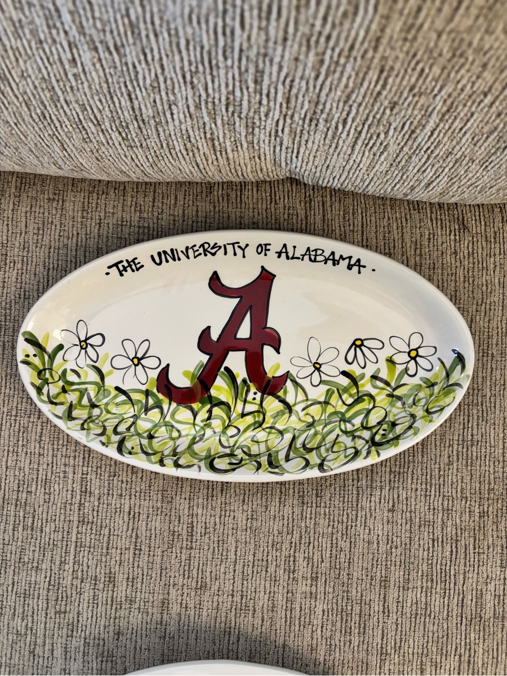 The University of Alabama Crimson 'A' Decorative Oval Platter - White & Crimson